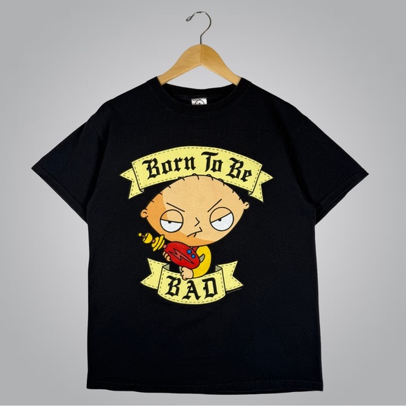 Delta Other - Vintage Family Guy Born To Be Bad Retro Black Short Sleeve Tee Medium